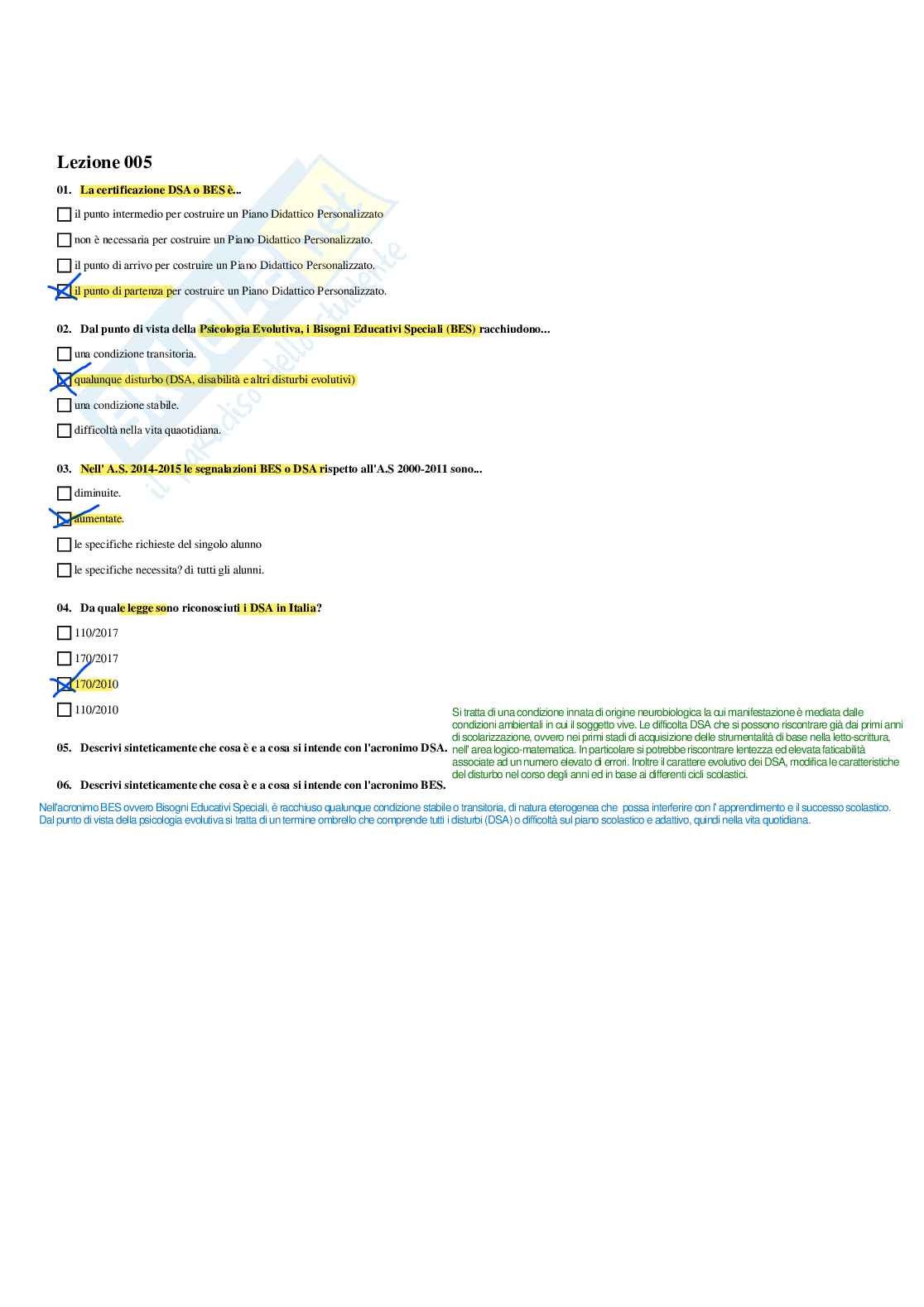 Paniere Completo di Didattica dell'inclusione (2026) - Risposte multiple e aperte corrette Pag. 6