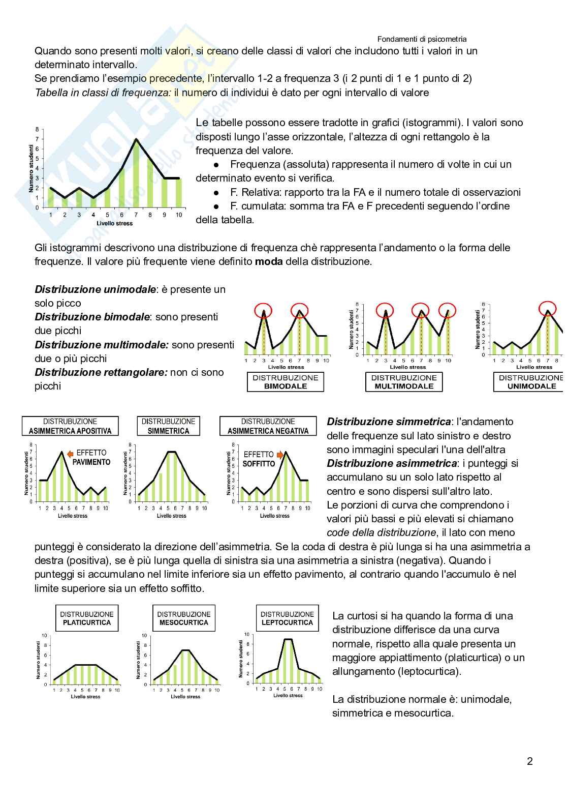 Fondamenti di psicometria Pag. 2