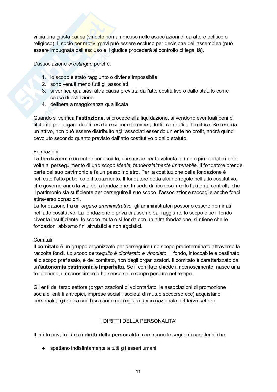 Riassunto esame Diritto privato, Prof. Addis Fabio, libro consigliato Manuale di diritto privato, Torrente Andrea Pag. 11