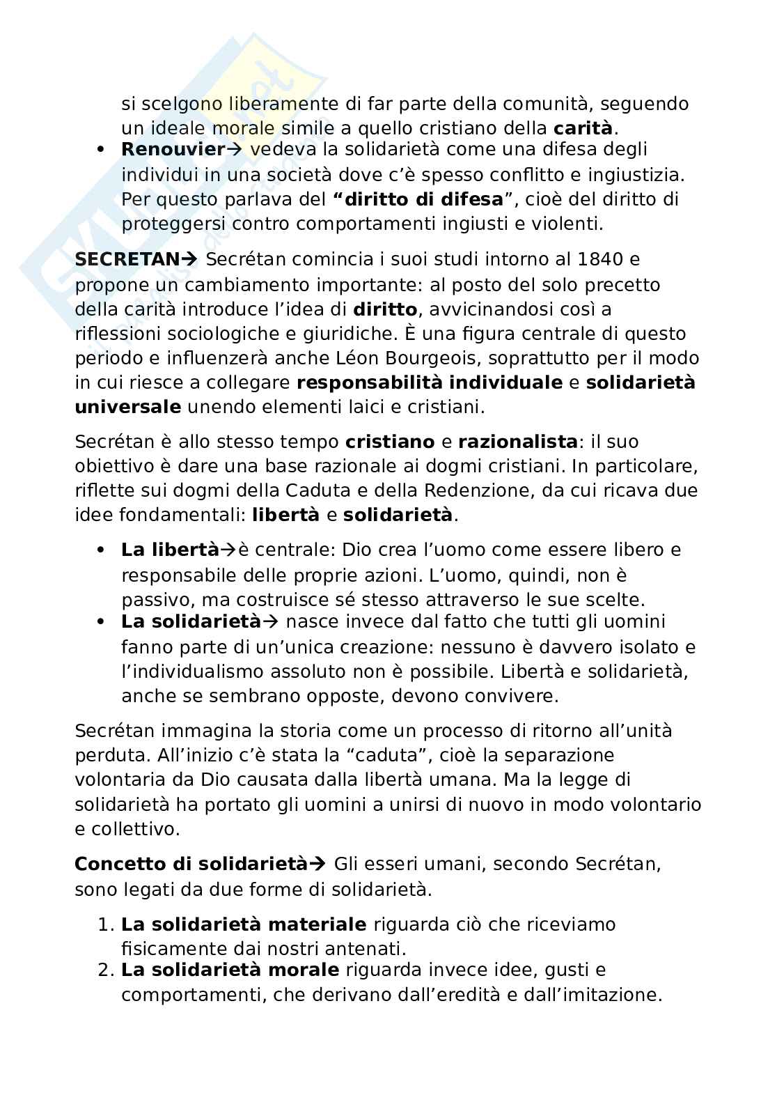 Riassunto esame Teoria generale del diritto, Prof. Vincenzo Acciaro, libro consigliato La solidarietà. Storia di un'idea, Blais Pag. 26