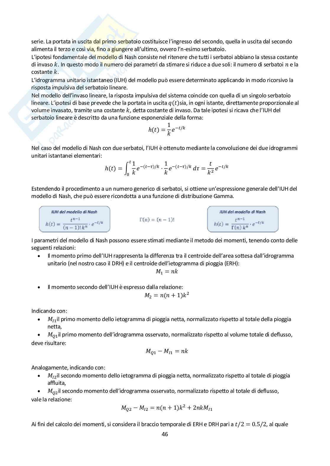 Relazione esercitazioni Idrologia e infrastrutture idrauliche Pag. 46