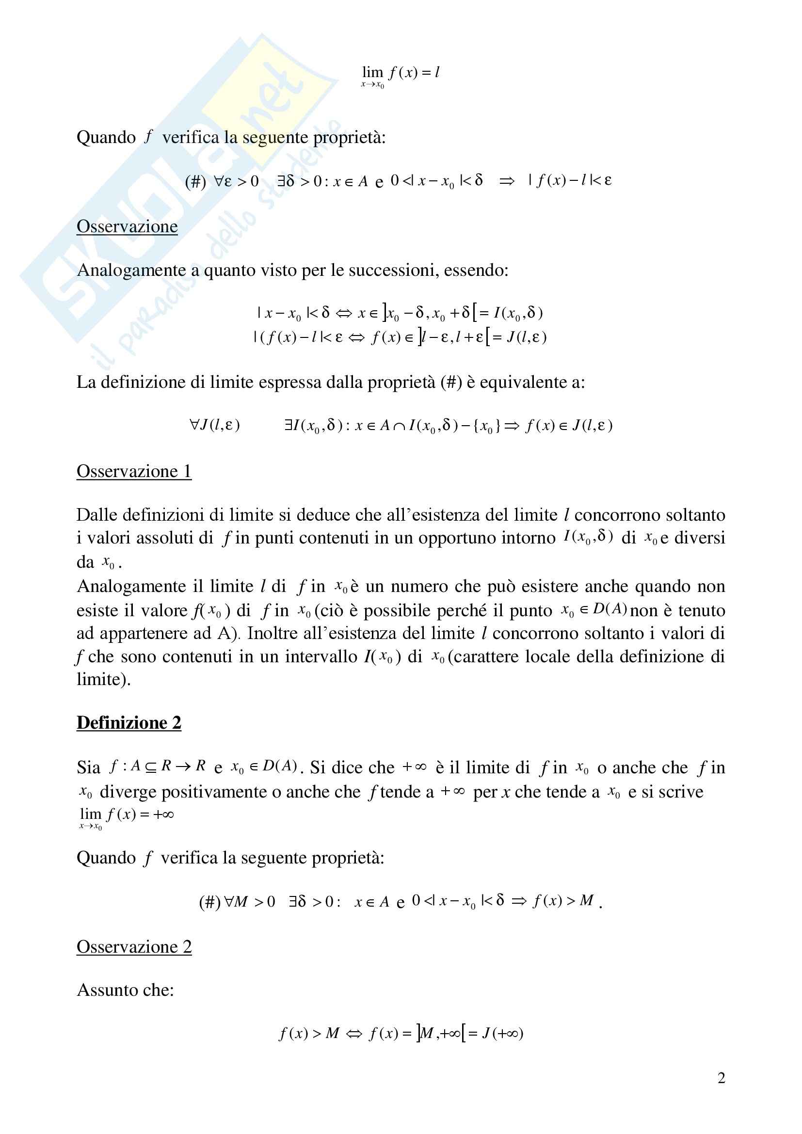 Analisi matematica I - i punti di accumulazione Pag. 2