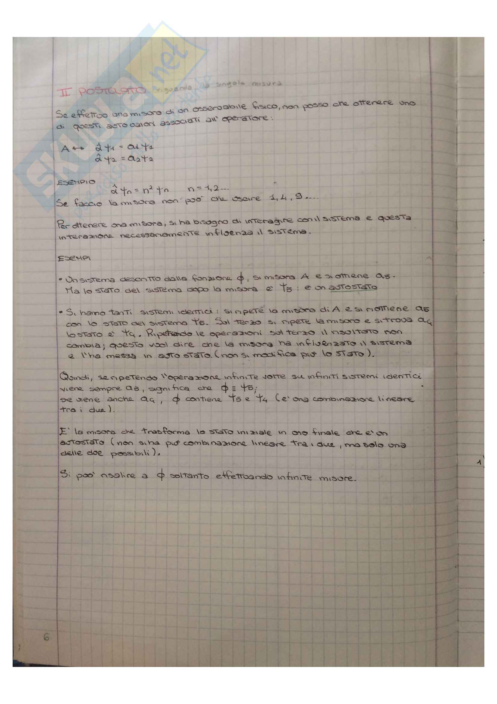 Appunti di Meccanica quantistica Pag. 6