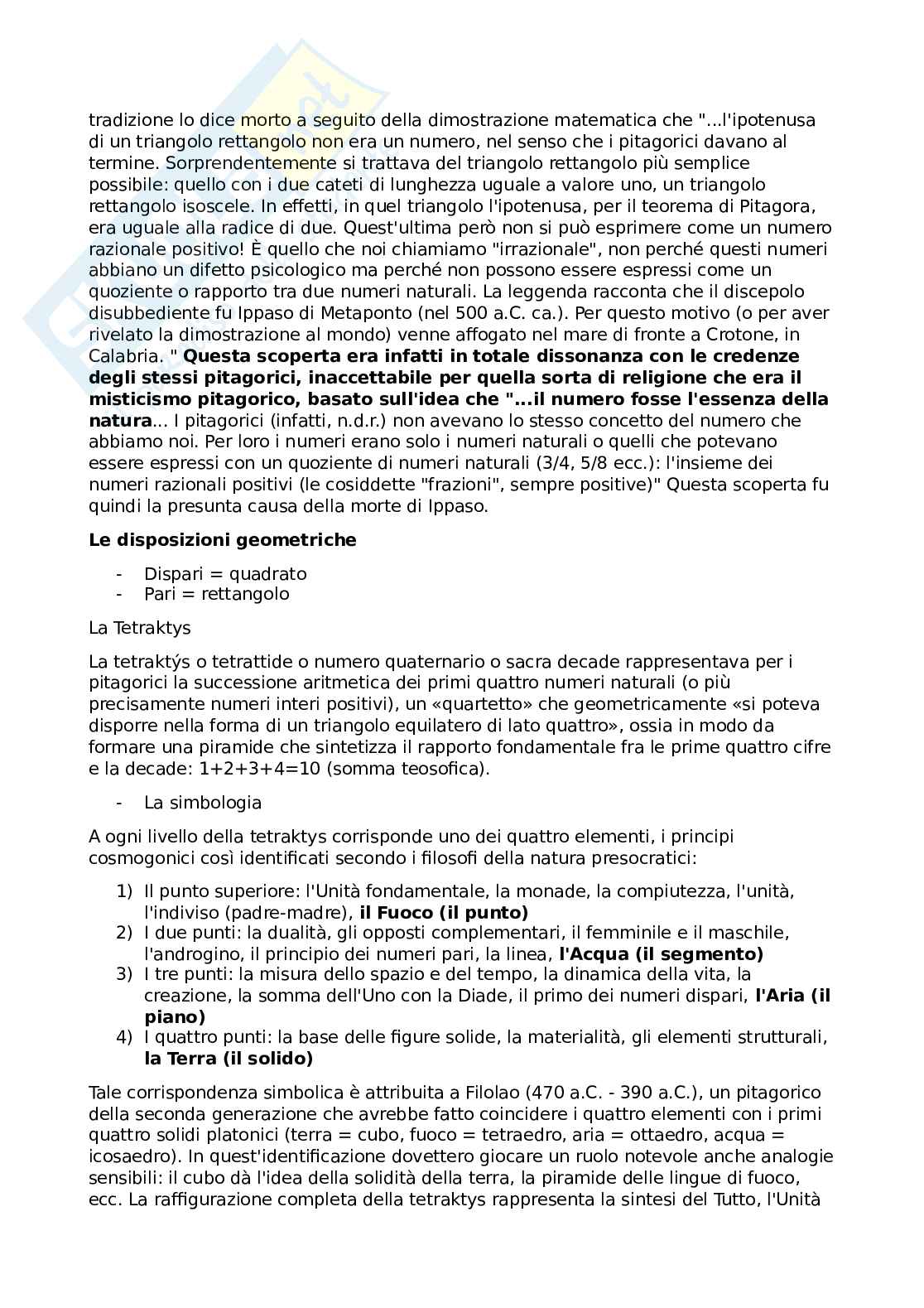 Pitagora, Pitagorici, Anassagora  Pag. 6