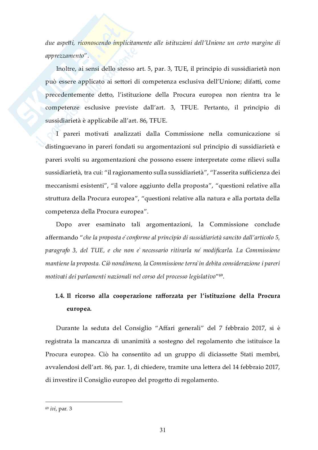 Cooperazione giudiziaria nell'UE: il ruolo della Procura Europea Pag. 36