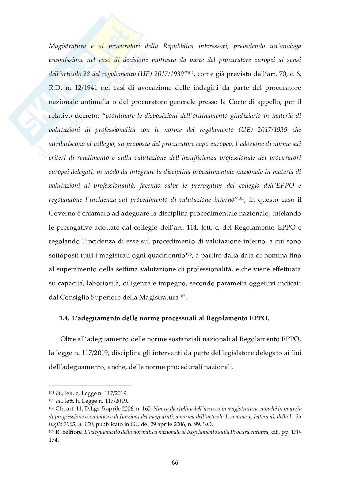 Cooperazione giudiziaria nell'UE: il ruolo della Procura Europea Pag. 71
