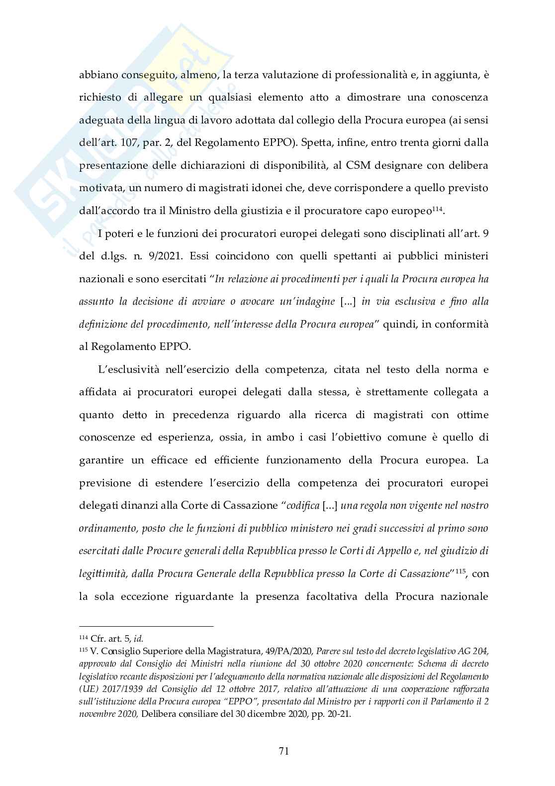 Cooperazione giudiziaria nell'UE: il ruolo della Procura Europea Pag. 76