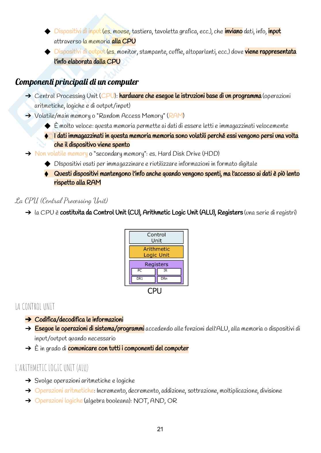 Elementi di informatica Pag. 21