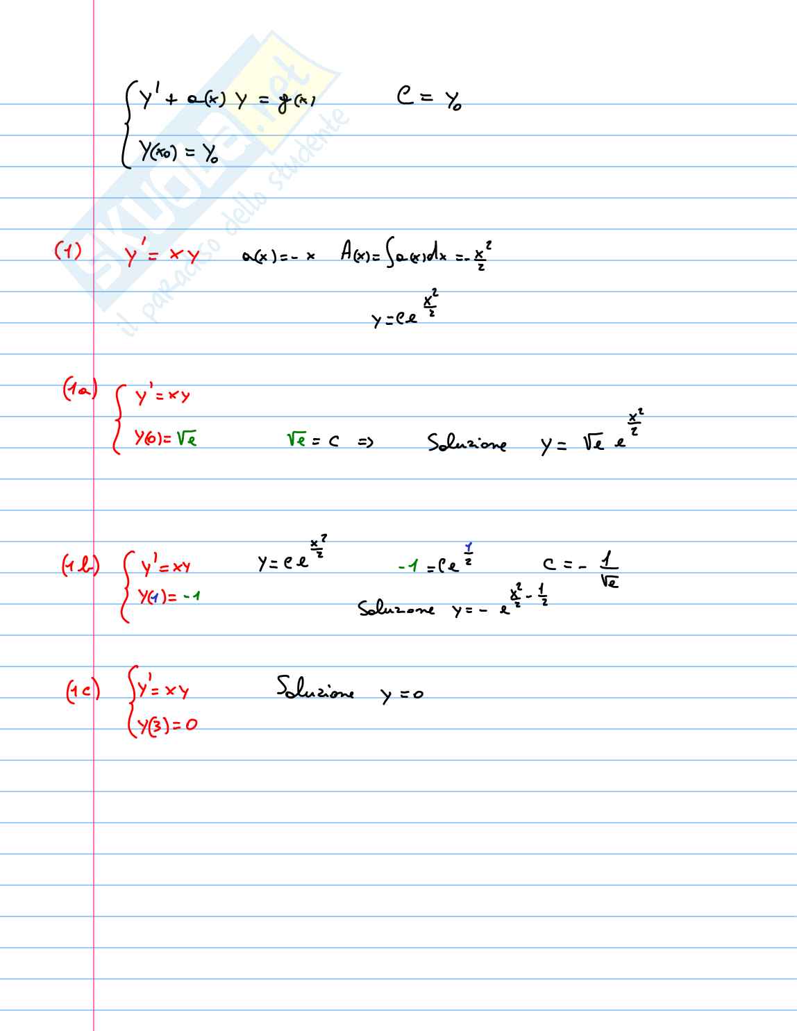 Equazioni differenziali ordinarie Pag. 16