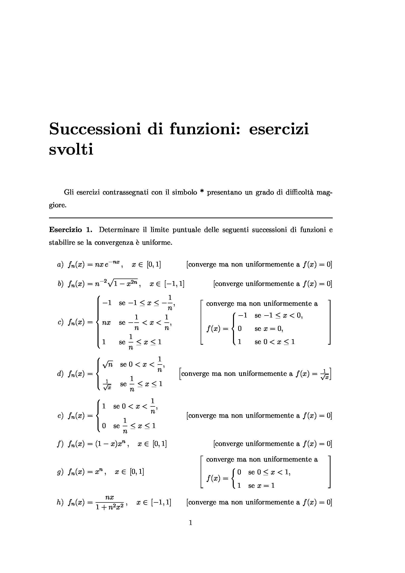 Punti Di Massimo E Minimo Esercizi Svolti