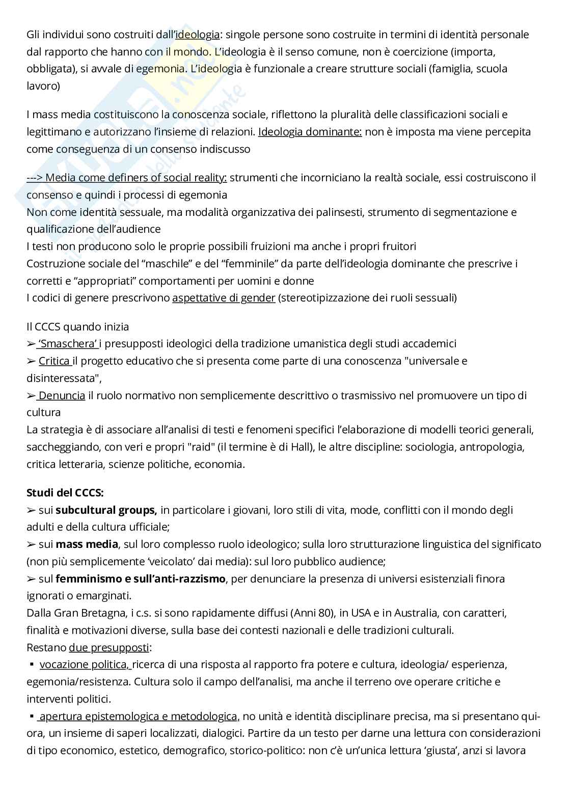 Riassunto esame Teorie e tecniche della comunicazione mediale, Prof. Lucini Barbara, libro consigliato Il primo libro di teoria dei media , Eugeni Pag. 11