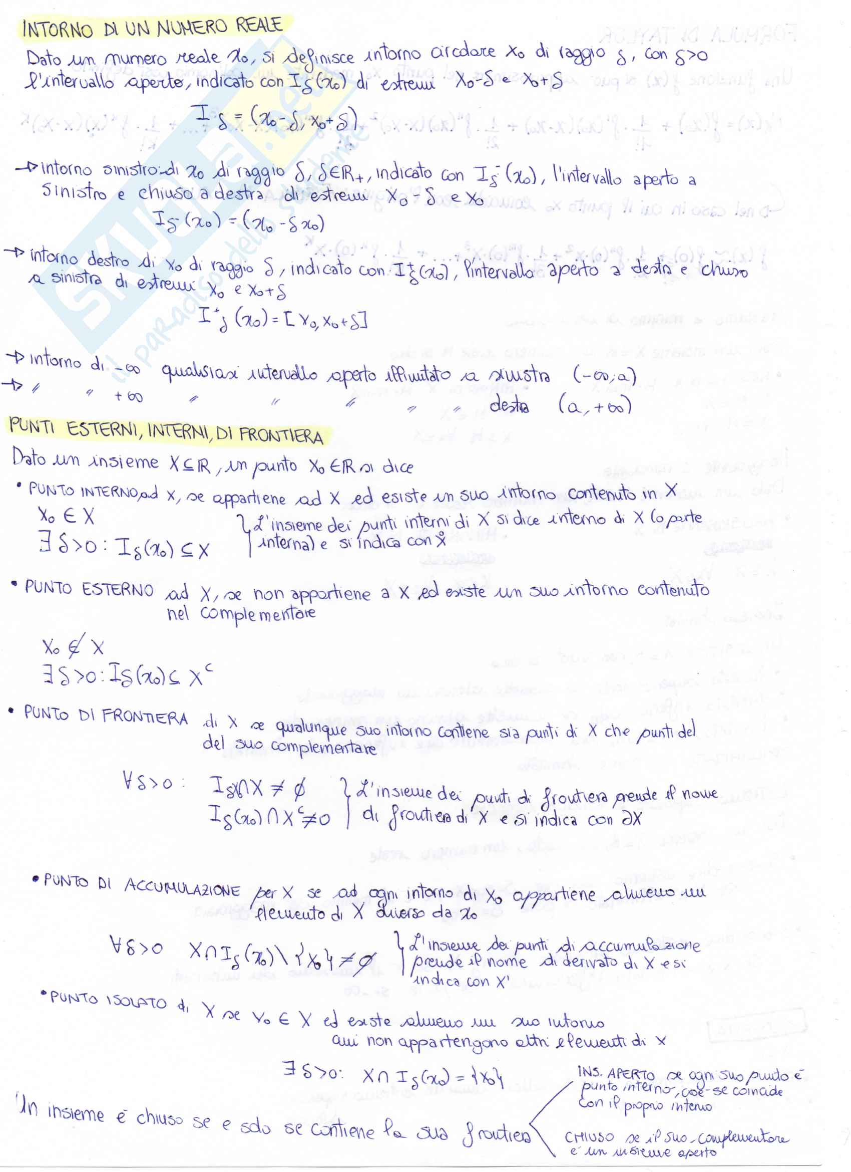 Appunti: Teoria di Matematica Generale Pag. 2