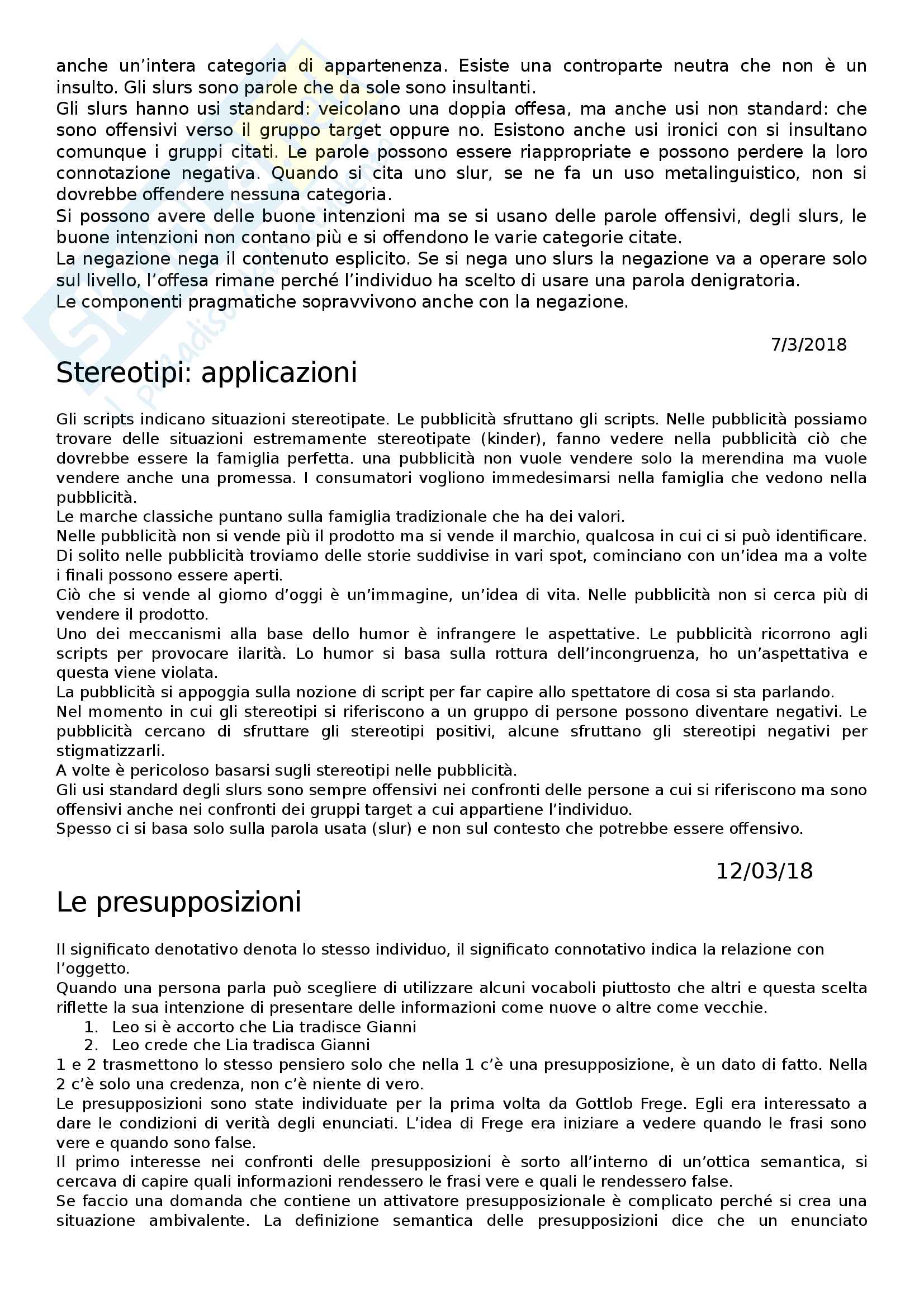 Appunti primo modulo filosofia del linguaggio Pag. 2