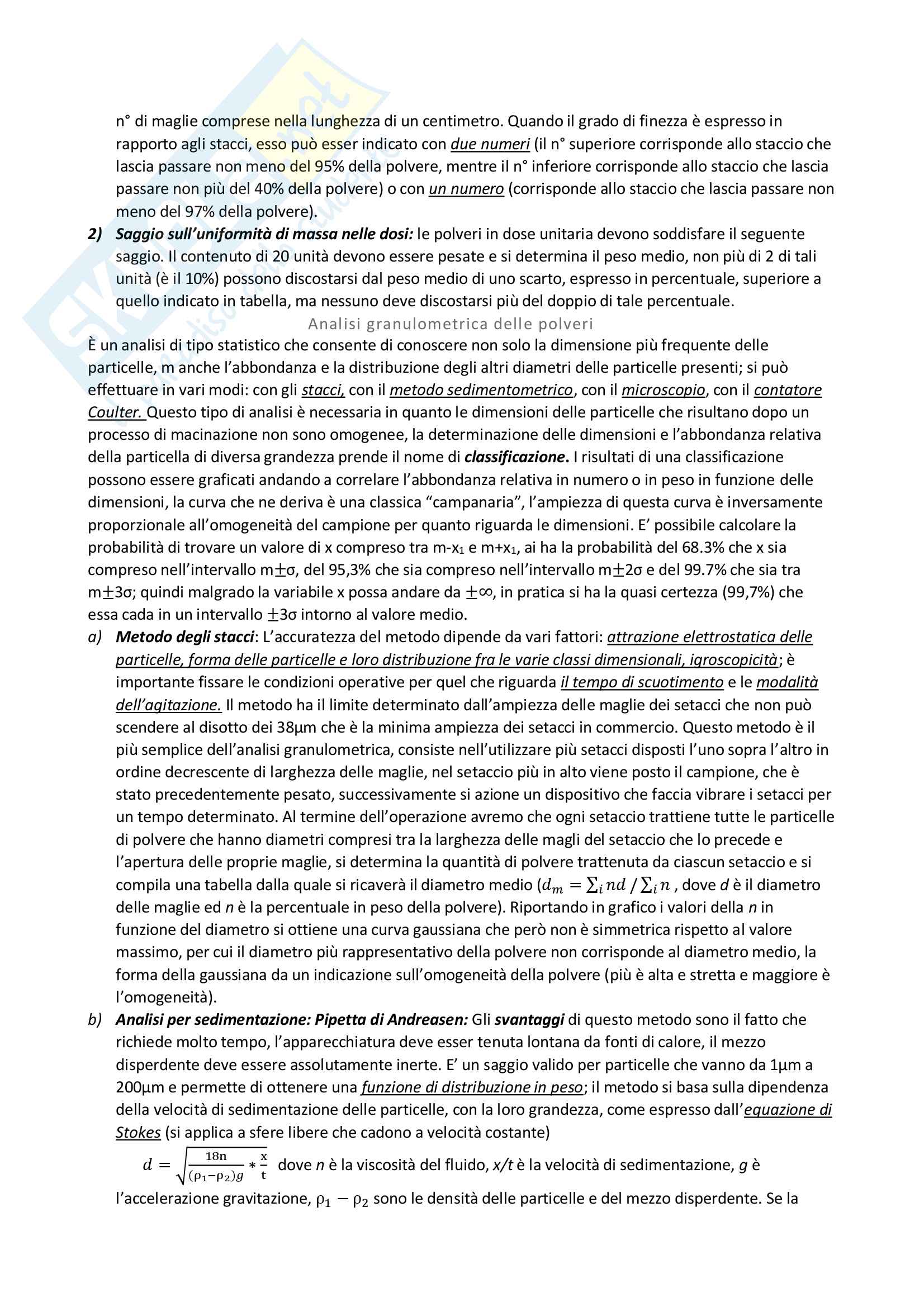 Tecnologie Farmaceutiche: Le Polveri Pag. 6