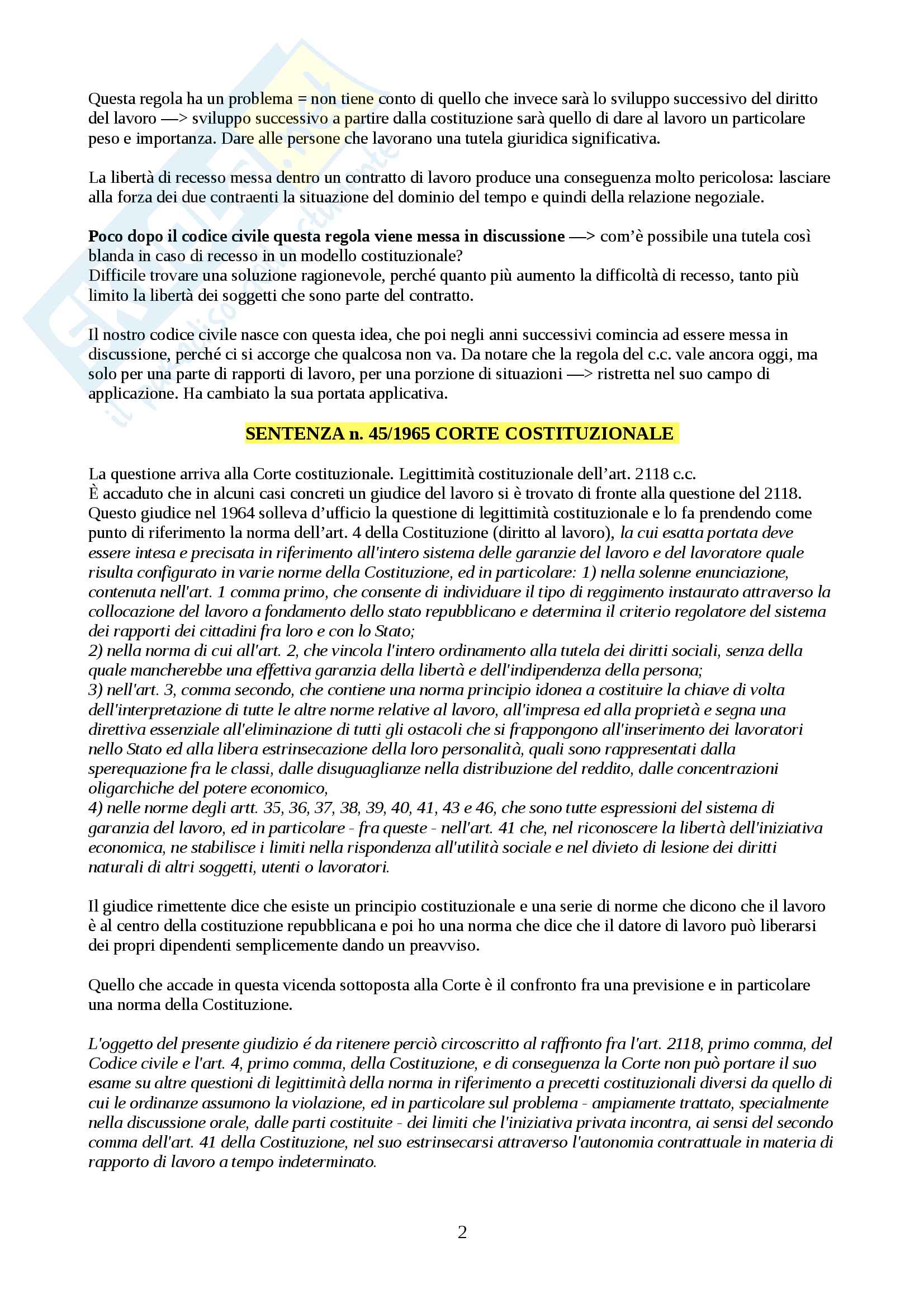 Appunti completi sulla disciplina del licenziamento Pag. 2