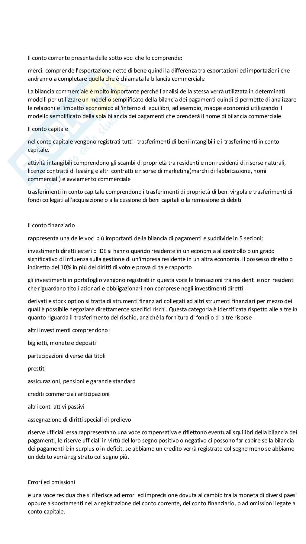 Economia Internazionale – Exam Kit Pag. 2