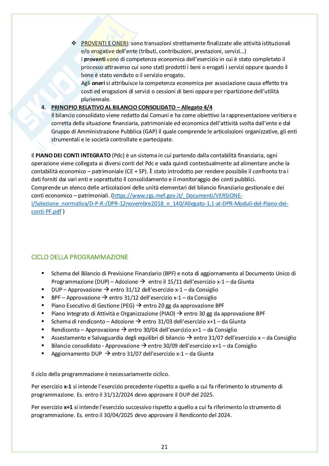 Testo Unico degli Enti Locali - D. Lgs 267/2000 - Appunti schematici per concorsi Pag. 21