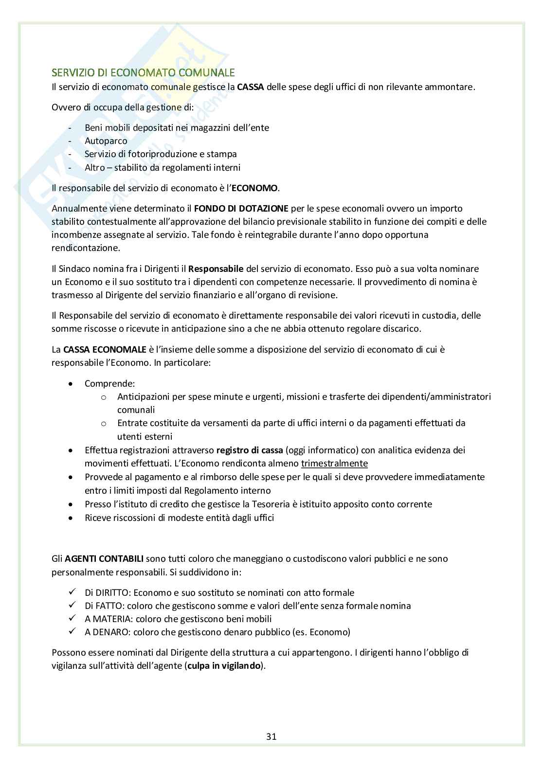 Testo Unico degli Enti Locali - D. Lgs 267/2000 - Appunti schematici per concorsi Pag. 31