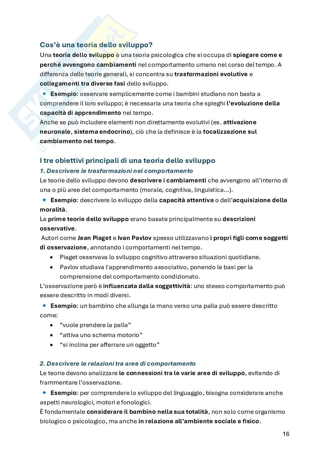 Psicologia dello sviluppo Pag. 16