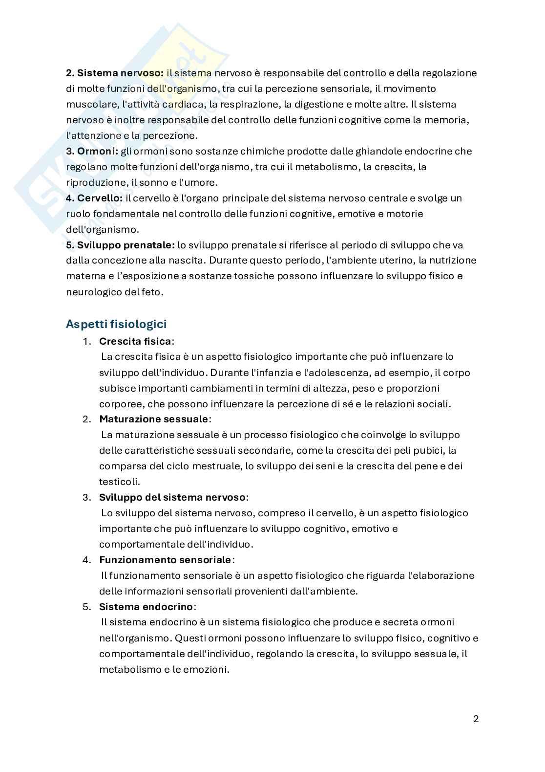 Psicologia dello sviluppo Pag. 2
