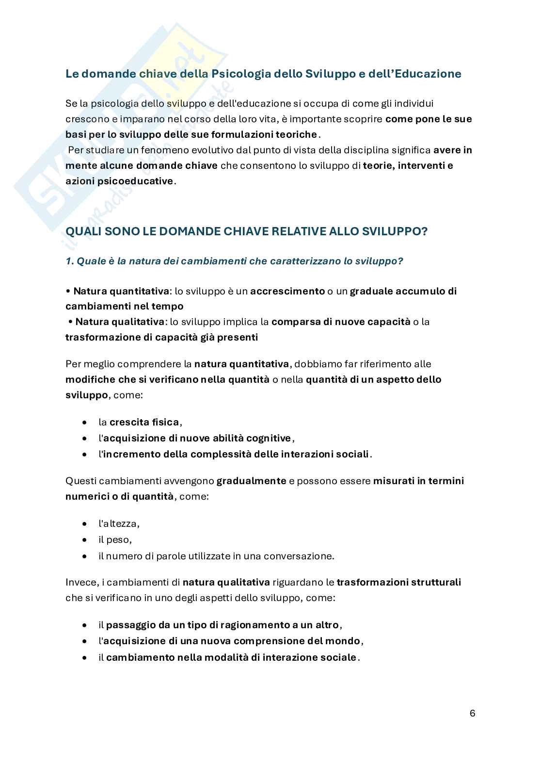 Psicologia dello sviluppo Pag. 6