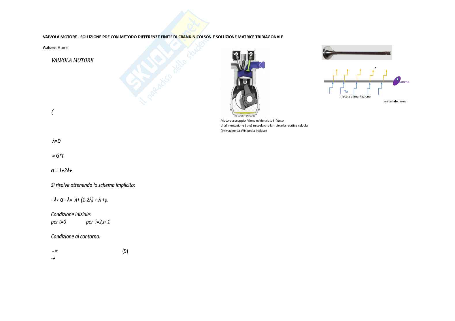 Soluzione PDE con metodo Crank-Nicolson Pag. 1