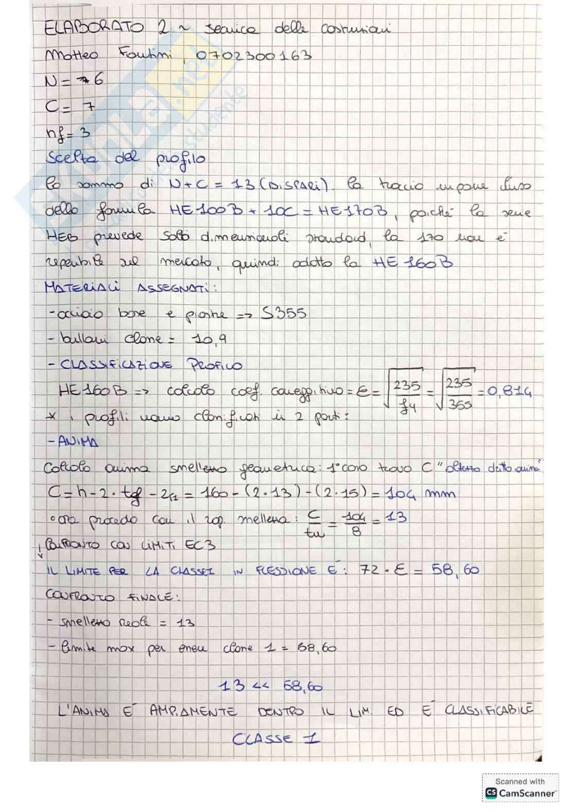 Elaborato 2 Elementi di tecnica delle costruzioni Pag. 1