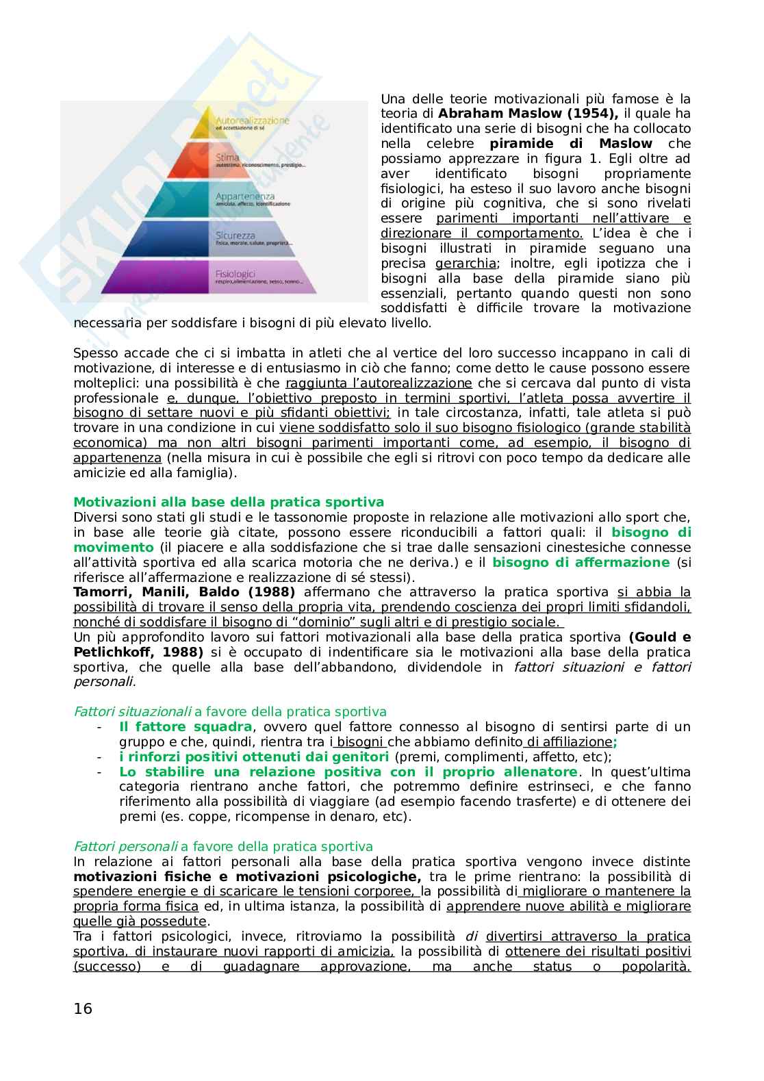 Psicologia dello sport Pag. 16