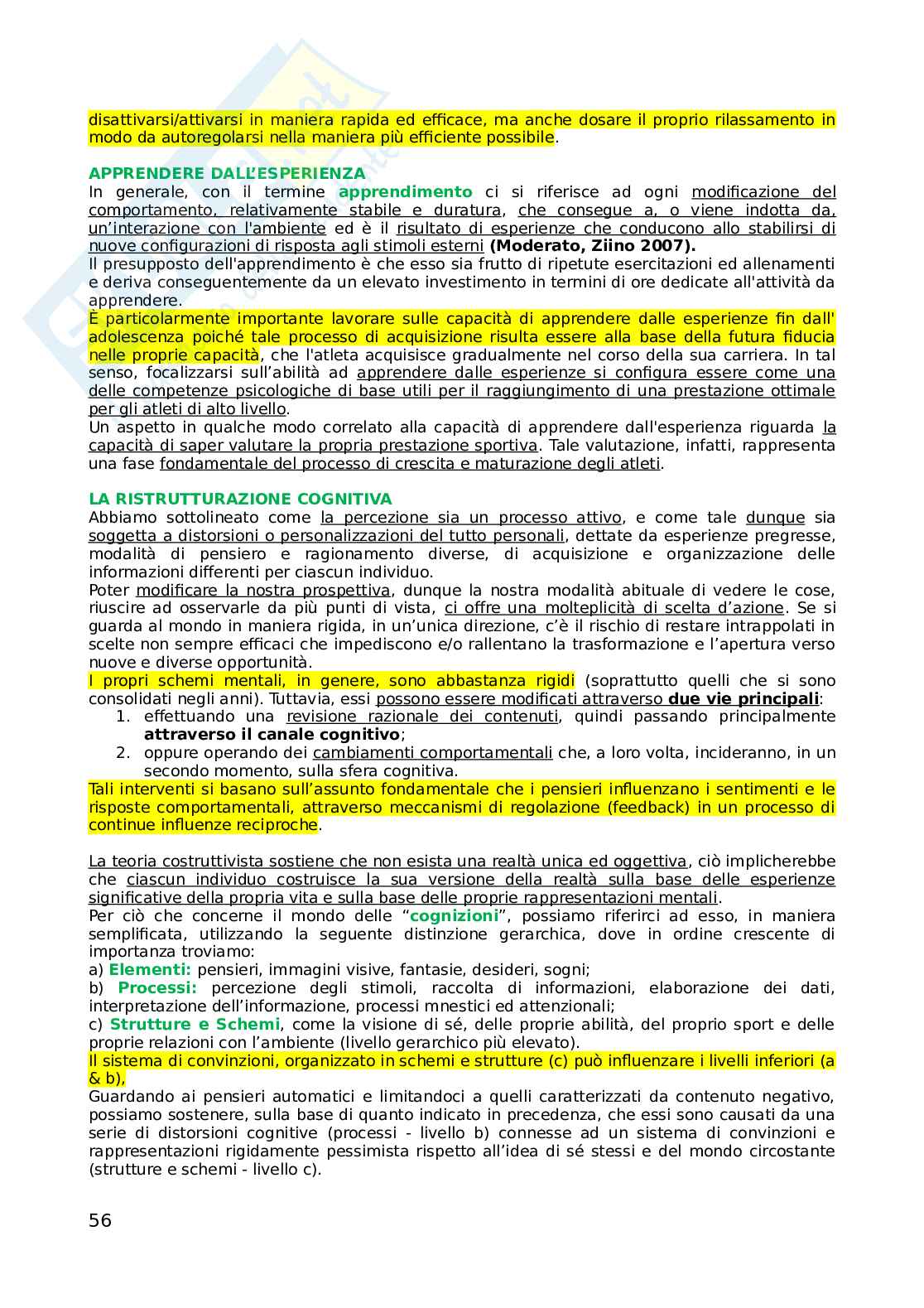 Psicologia dello sport Pag. 56