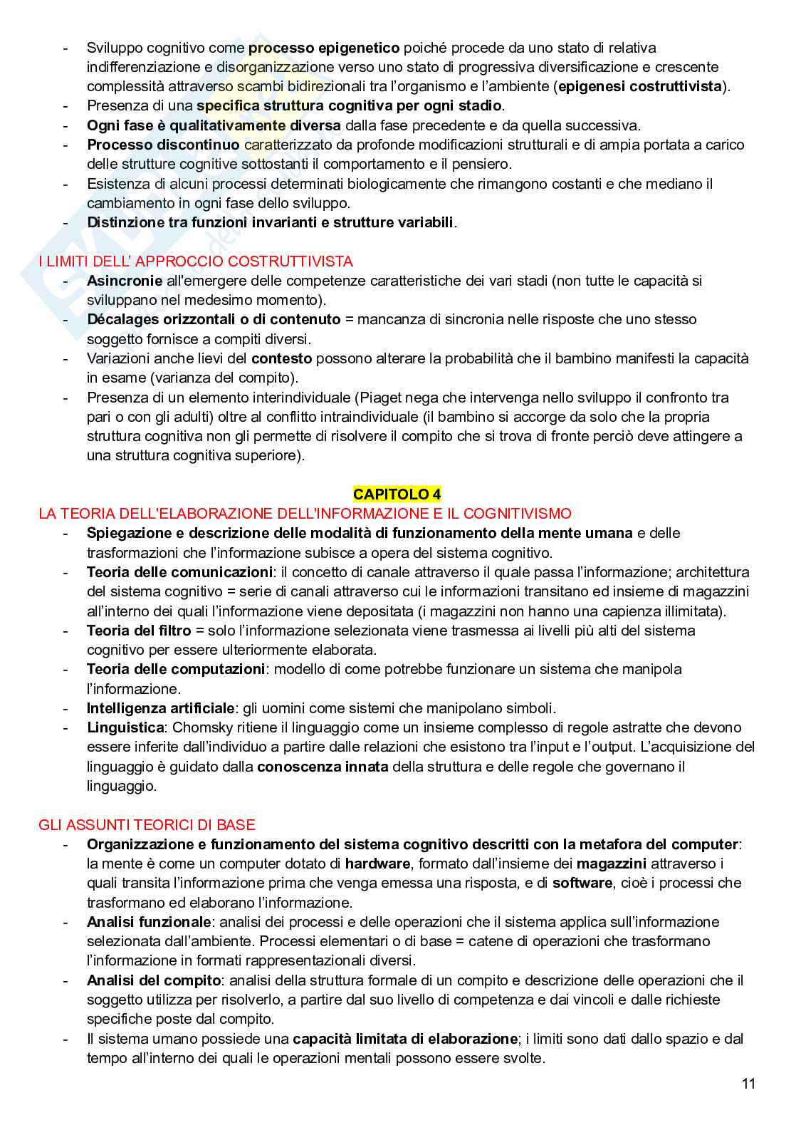 Processi cognitivi nella prima infanzia Pag. 11