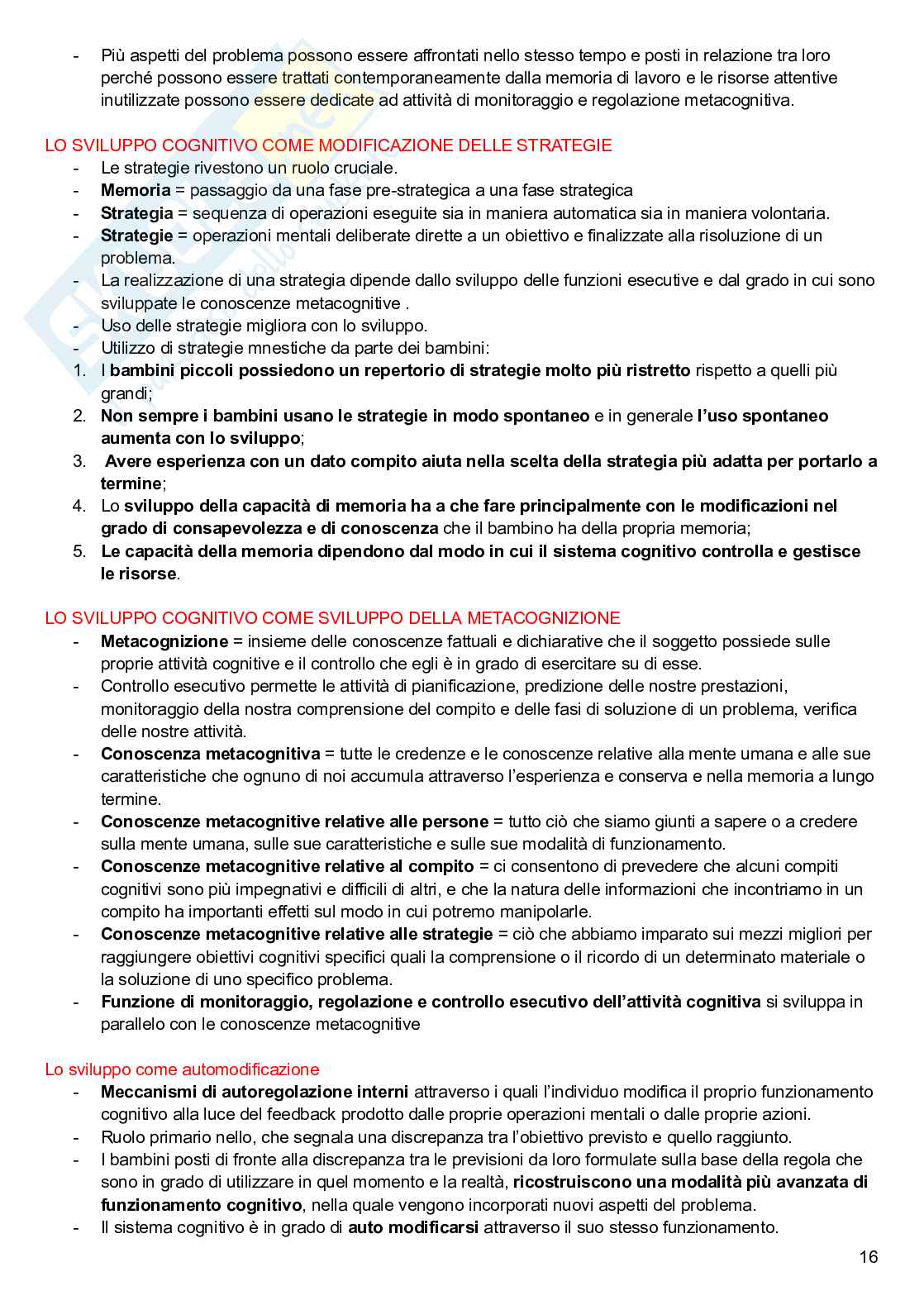 Processi cognitivi nella prima infanzia Pag. 16