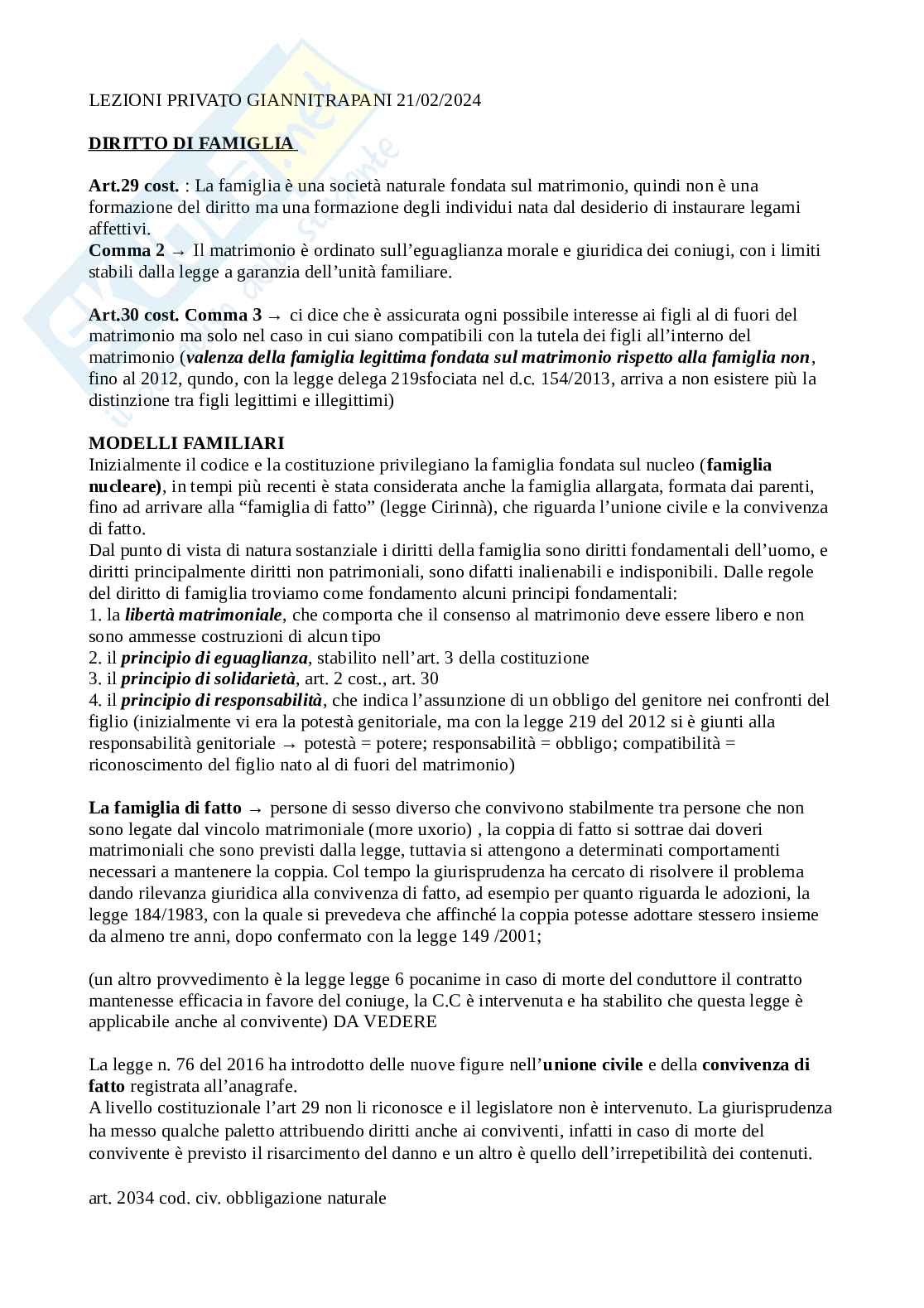 Riassunto esame Diritto privato, Prof. Tardia Ignazio, libro consigliato Manuale di diritto civile, Perlingeri  Pag. 1