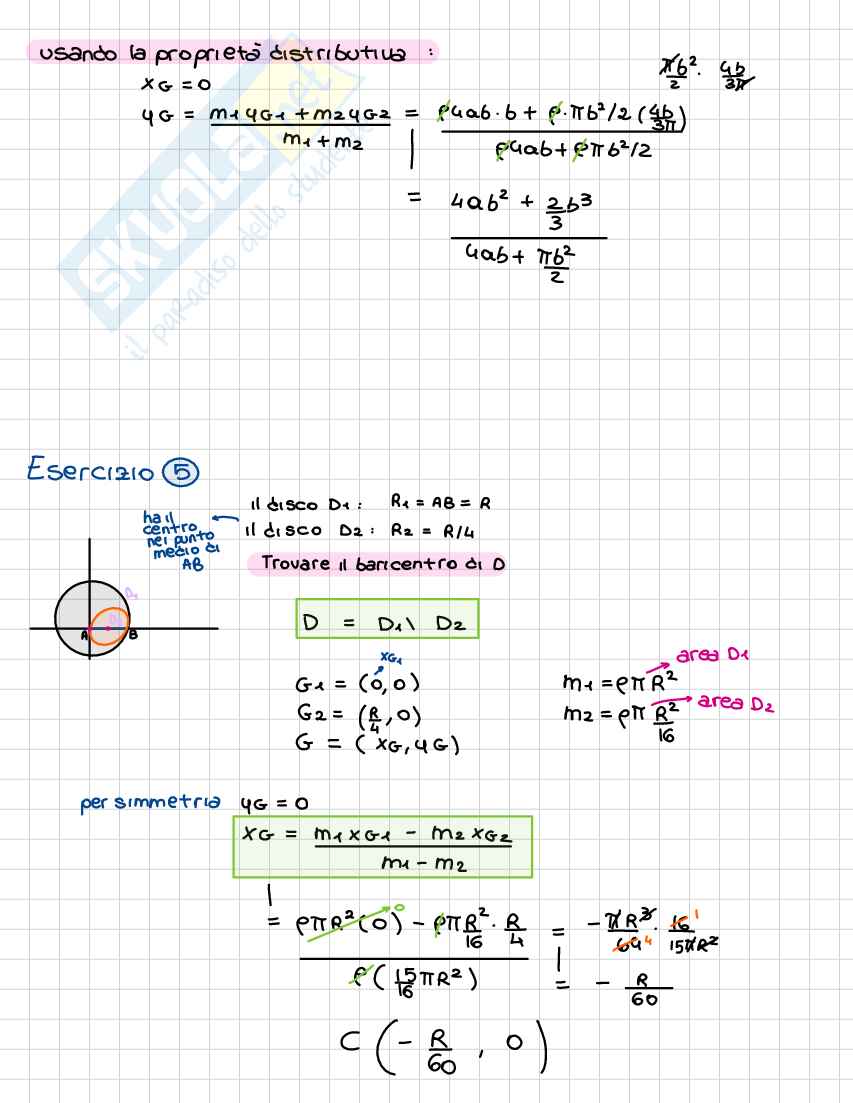 Vettori applicati e geometria delle masse - Esercizi svolti  Pag. 11