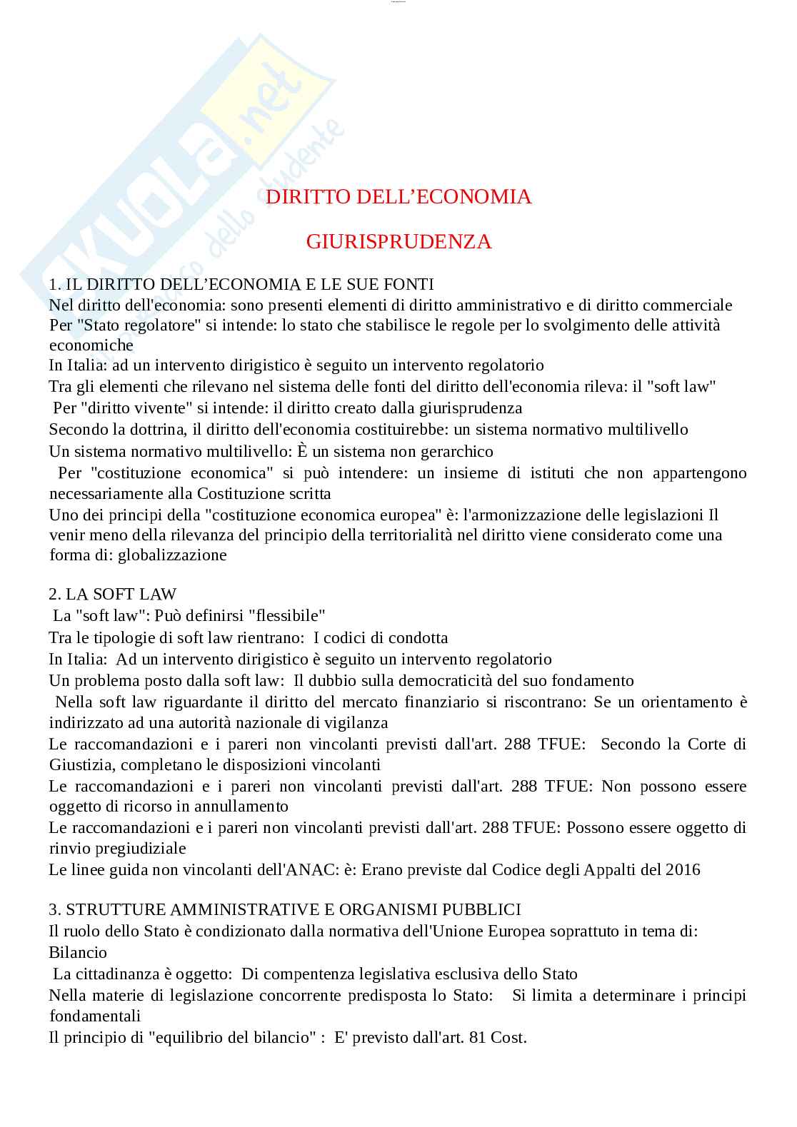 Paniere esame Diritto dell'economia  Pag. 1