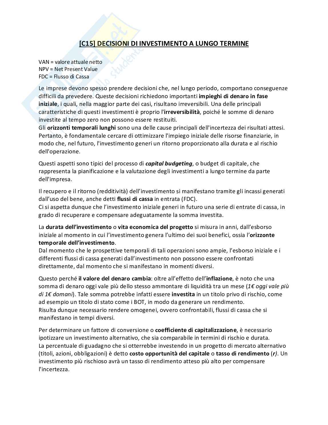 Riassunto esame Economia ed organizzazione aziendale, Prof. Munari Federico, libro consigliato Sistemi di controllo di gestione , Antony Pag. 21