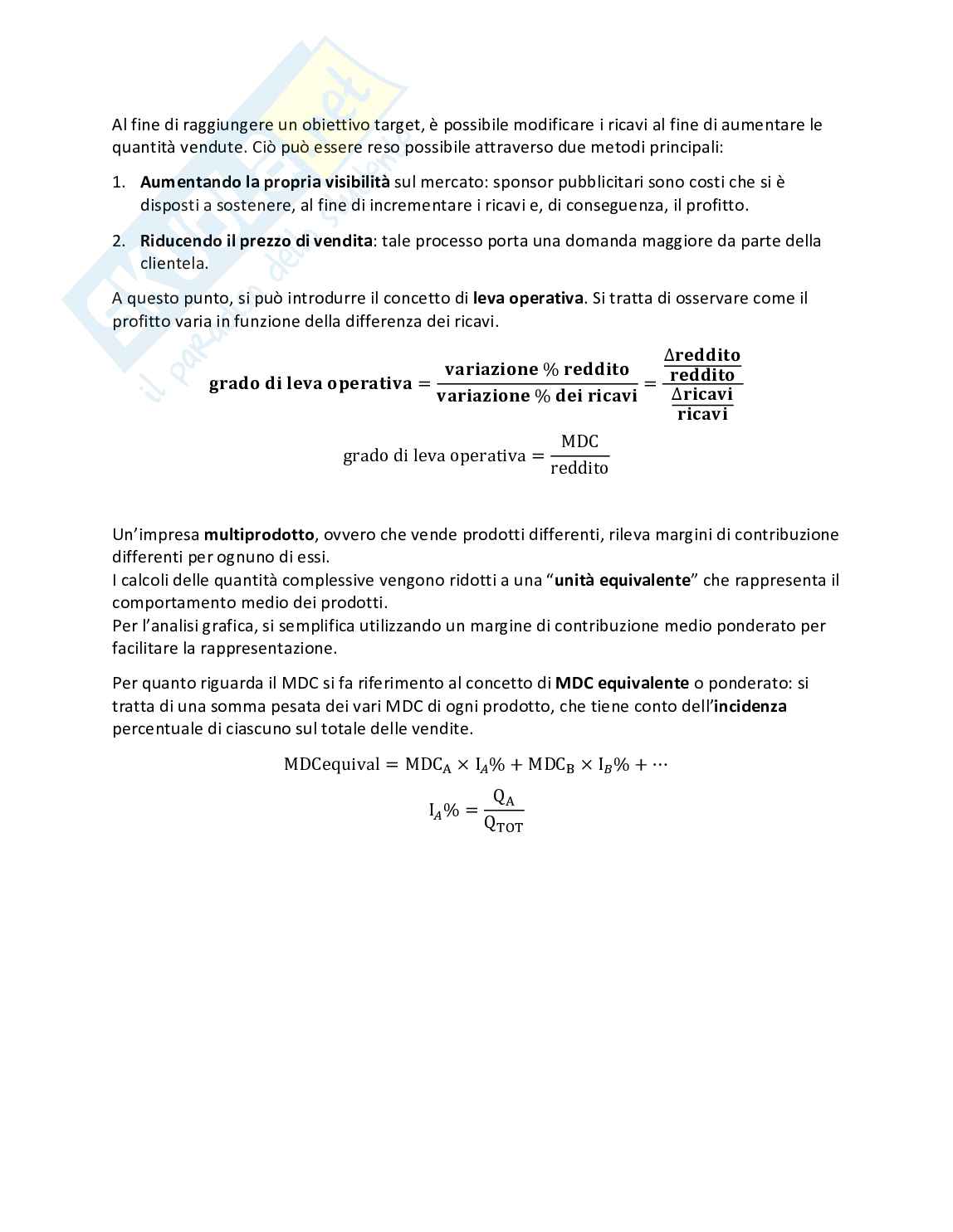 Riassunto esame Economia ed organizzazione aziendale, Prof. Munari Federico, libro consigliato Sistemi di controllo di gestione , Antony Pag. 6