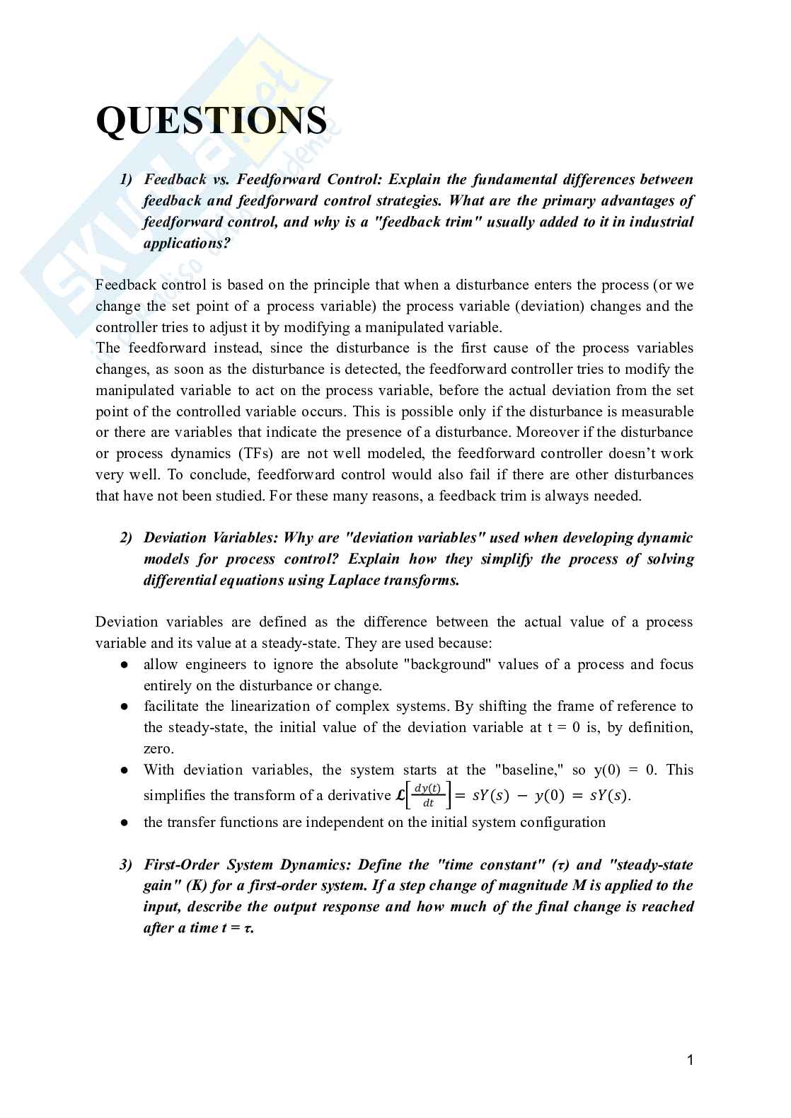 Process Dynamics and Control - Solved Exam Questions Pag. 2