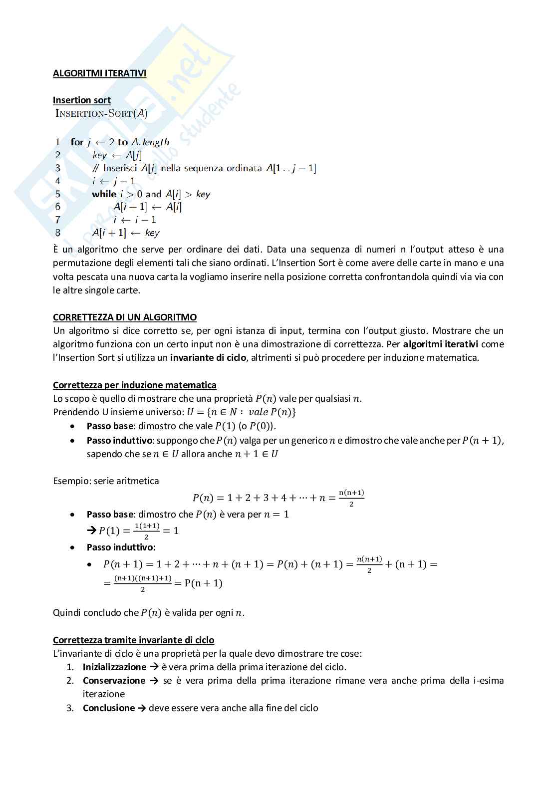 Appunti di Algoritmi e strutture dati
