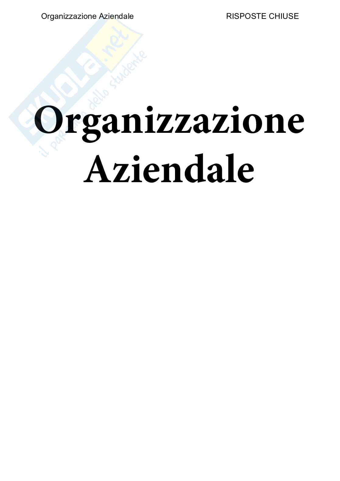 Organizzazione aziendale - Paniere compilato Pag. 1