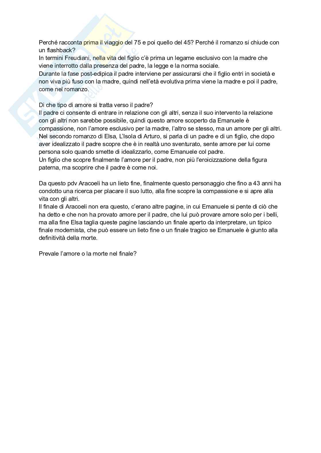 Appunti di Letteratura italiana moderna e contemporanea su “Aracoeli” Pag. 6