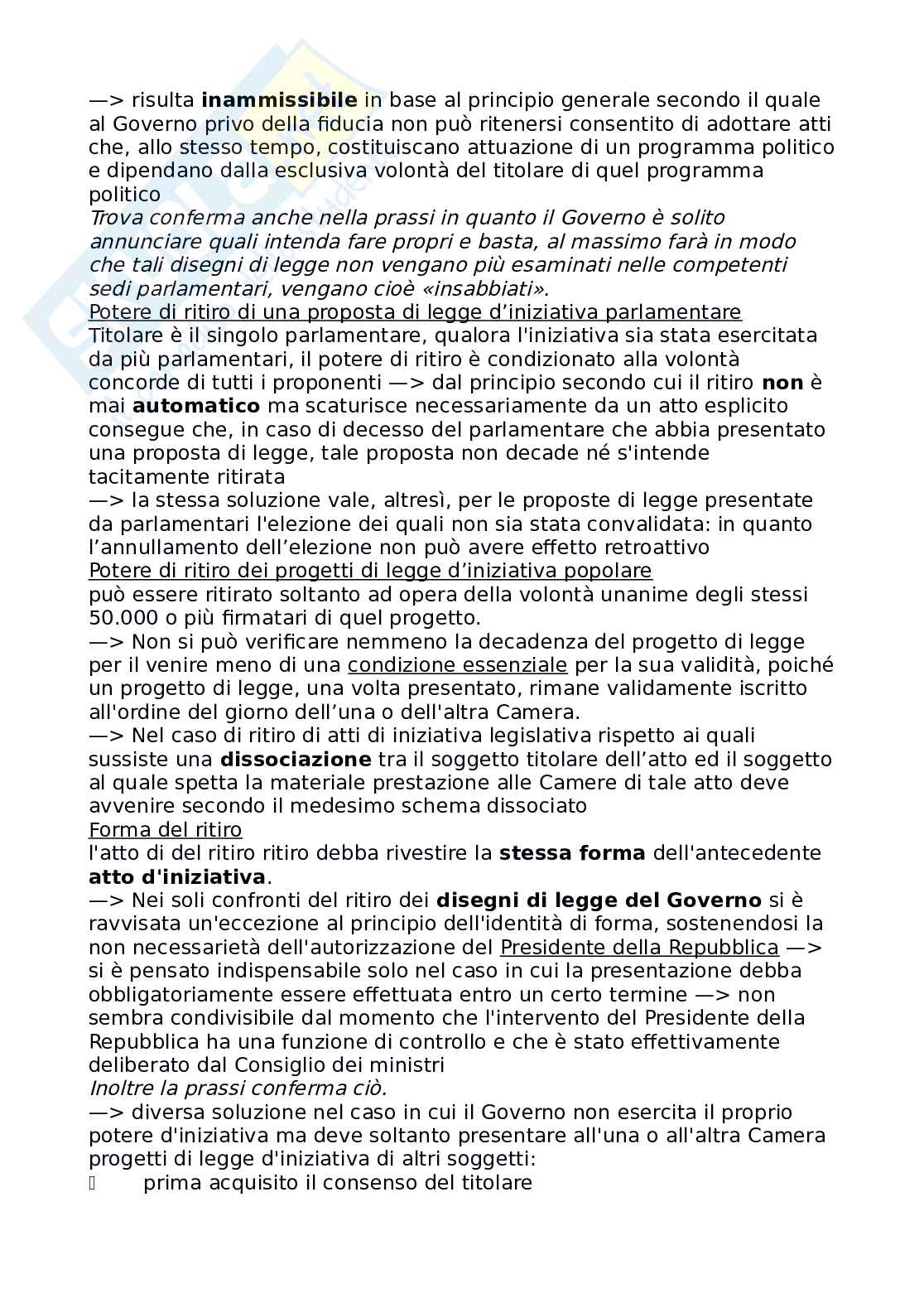 Riassunto esame Diritto costituzionale, Prof. Carnevale Paolo, libro consigliato Le fonti del diritto italiano, Cicconetti Pag. 36