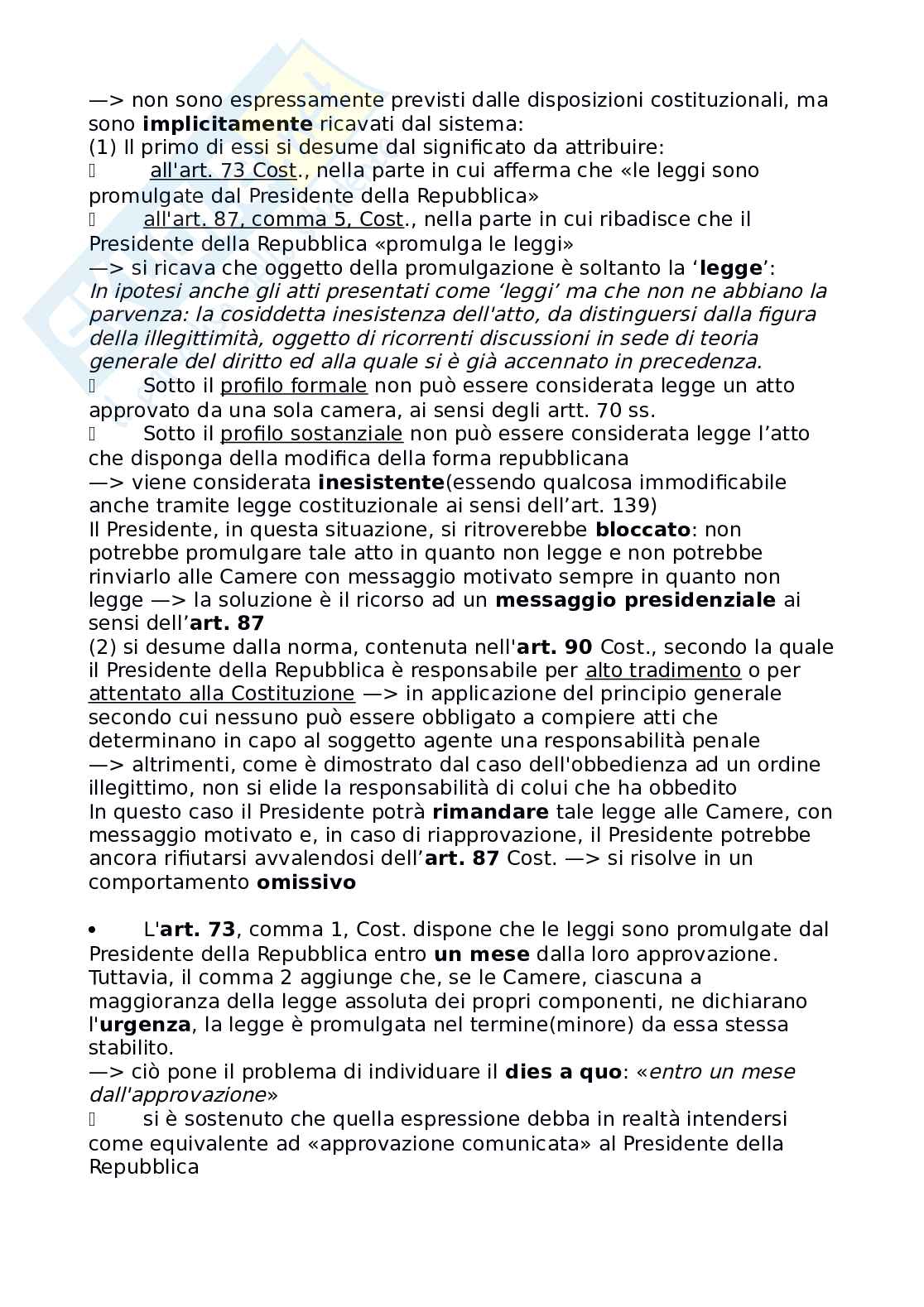 Riassunto esame Diritto costituzionale, Prof. Carnevale Paolo, libro consigliato Le fonti del diritto italiano, Cicconetti Pag. 56