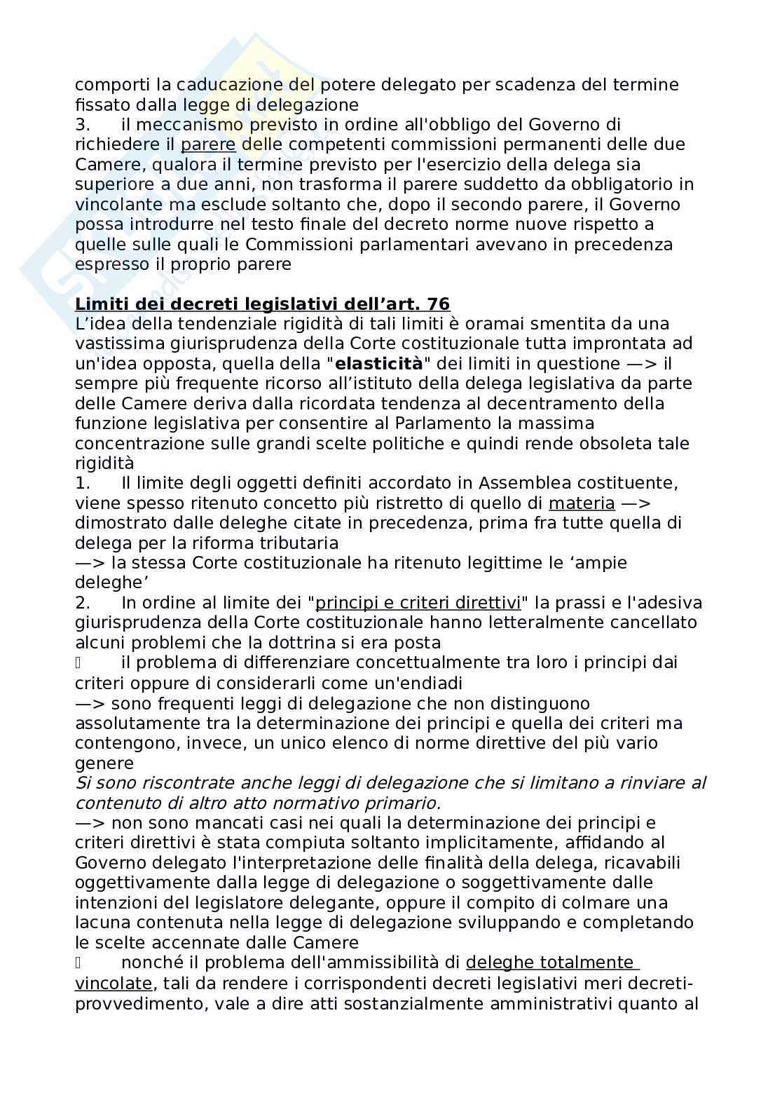 Riassunto esame Diritto costituzionale, Prof. Carnevale Paolo, libro consigliato Le fonti del diritto italiano, Cicconetti Pag. 76