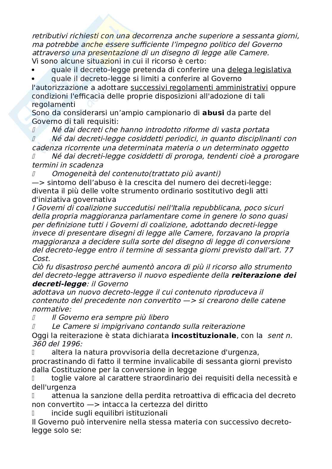 Riassunto esame Diritto costituzionale, Prof. Carnevale Paolo, libro consigliato Le fonti del diritto italiano, Cicconetti Pag. 86