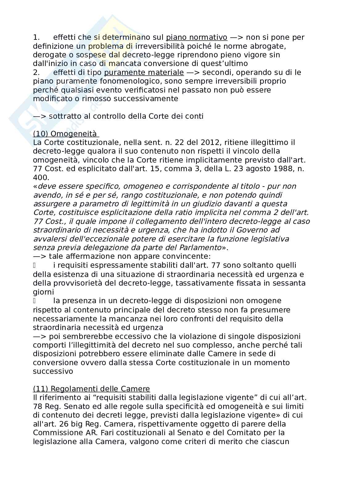 Riassunto esame Diritto costituzionale, Prof. Carnevale Paolo, libro consigliato Le fonti del diritto italiano, Cicconetti Pag. 91