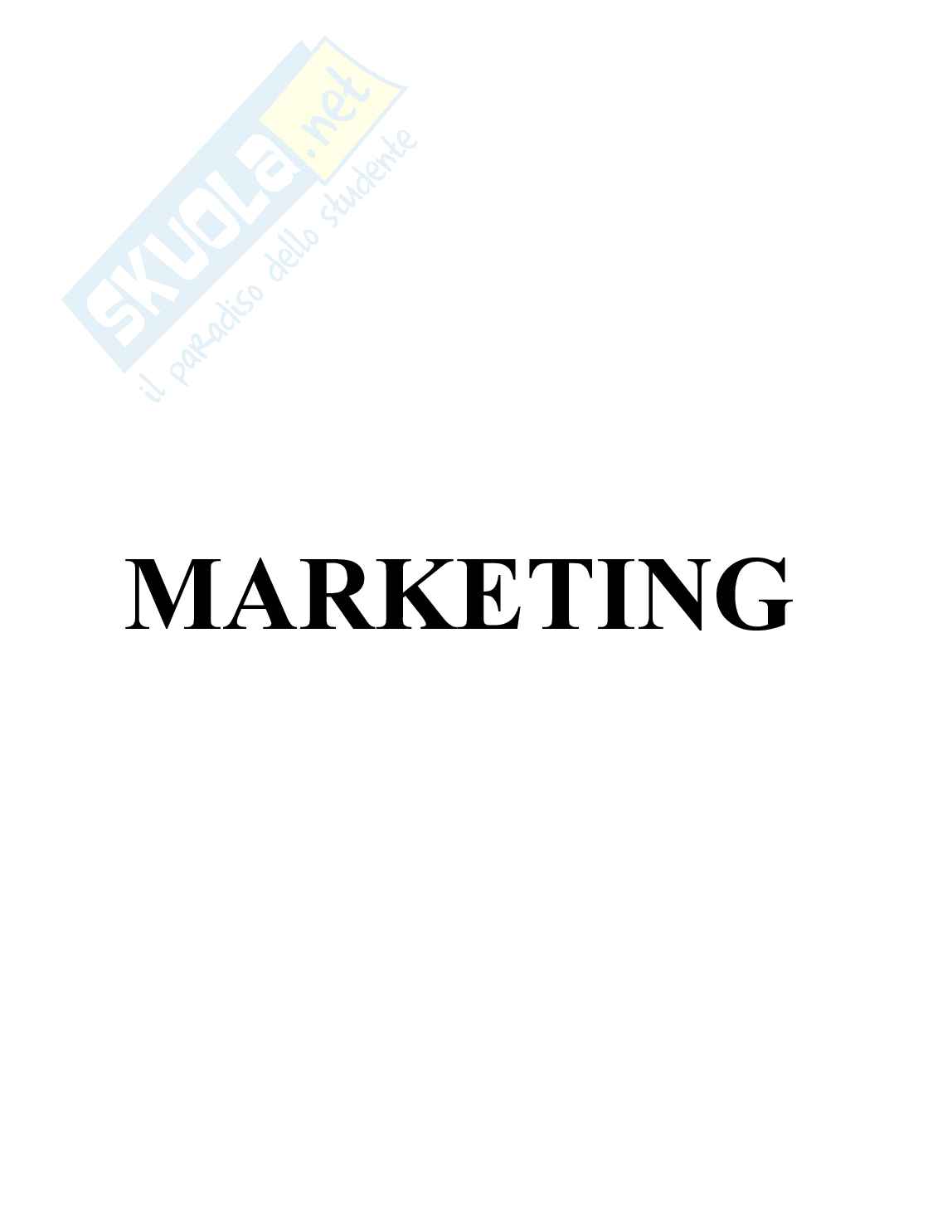 Riassunto esame Marketing, prof. Manaresi, libro consigliato Fondamenti di marketing, Fahy, Jobber, Poggesi, Mingione Pag. 1