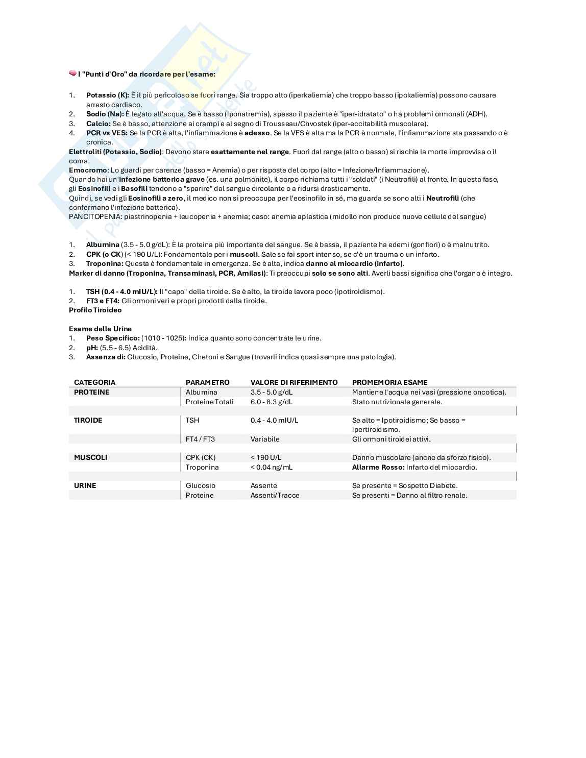 Tabella esami ematochimici Pag. 2