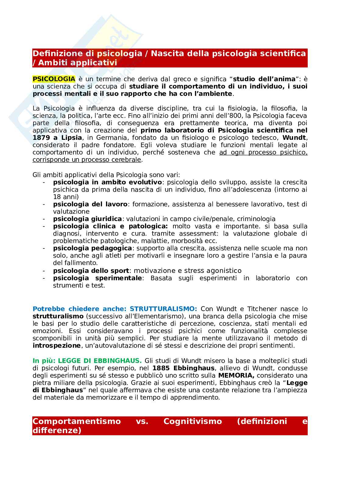 Domande e risposte Psicologia generale  Pag. 2