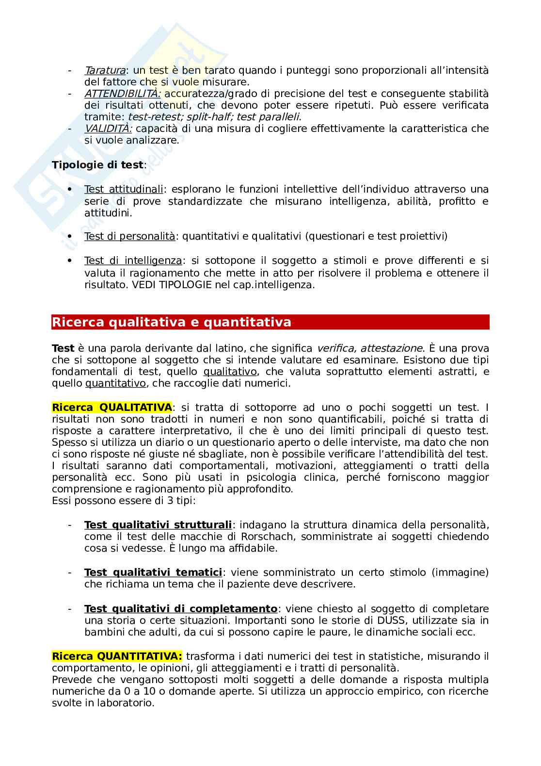 Domande e risposte Psicologia generale  Pag. 6
