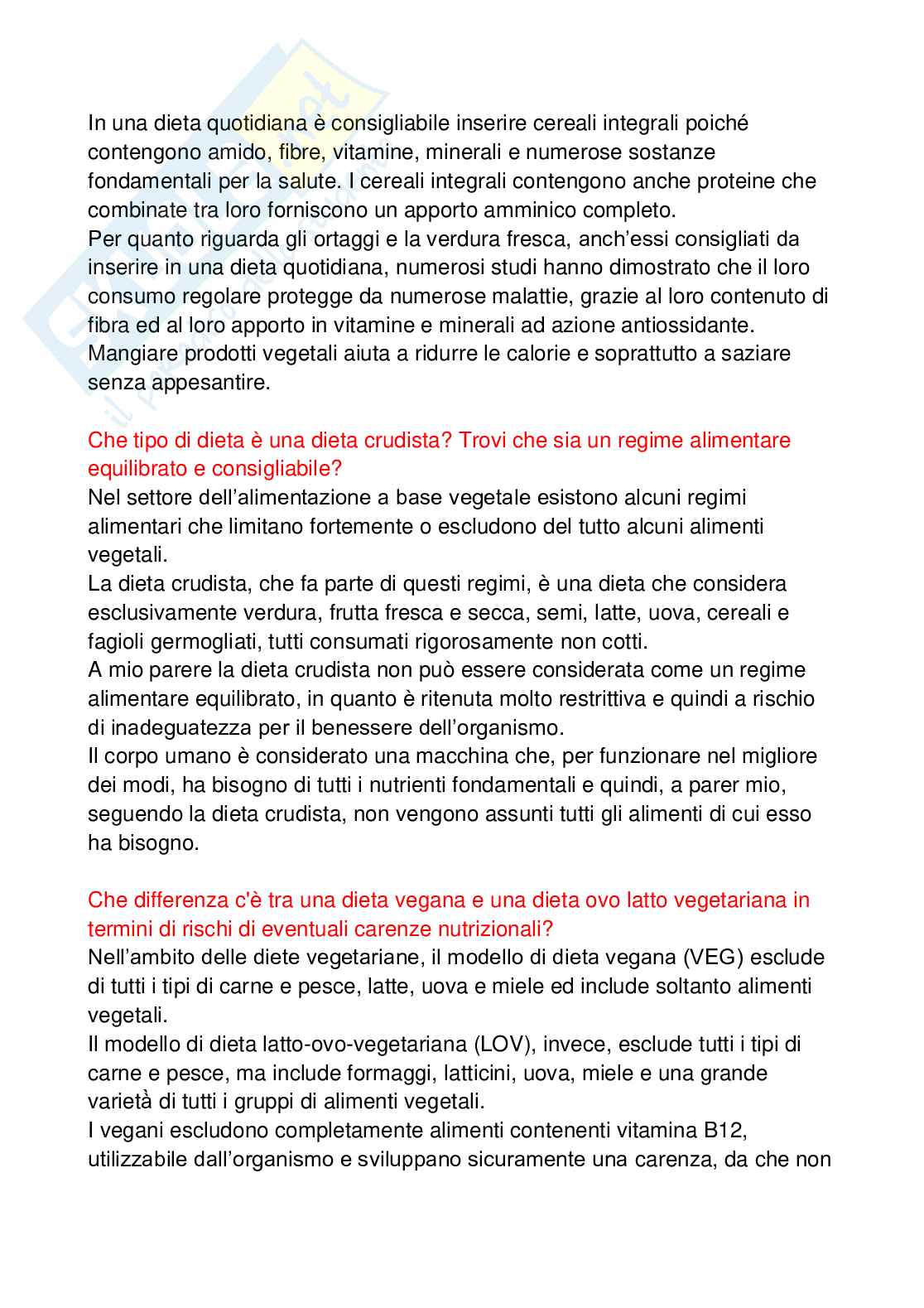 Paniere Alimentazione per il benessere e l'attività fisica - (2026) - Risposte aperte corrette  Pag. 11